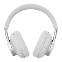 White over-ear headphones on a white background